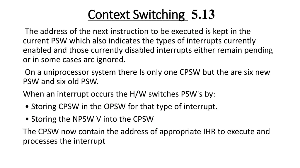 context switching context switching 5 13 1