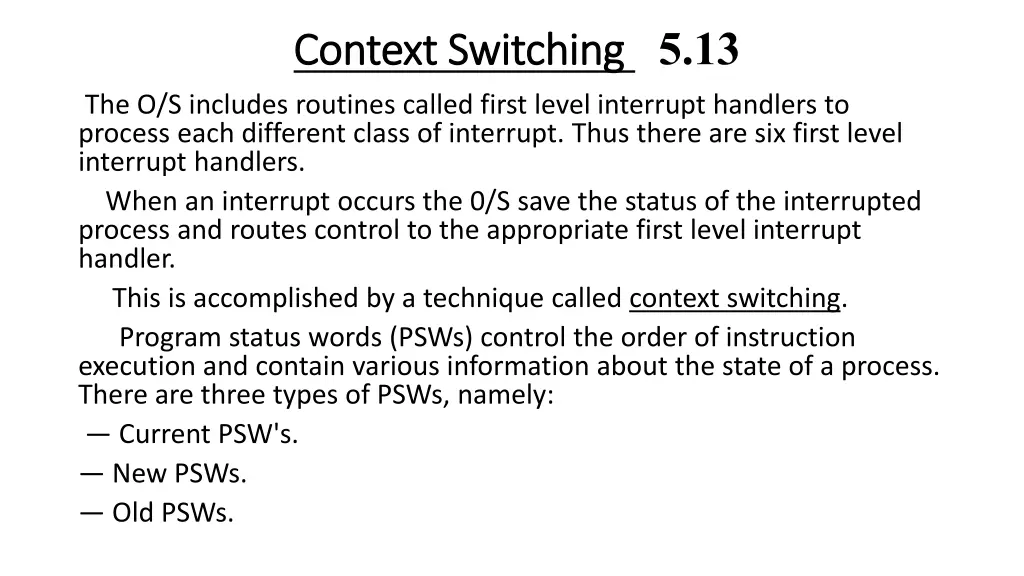 context switching context switching 5 13