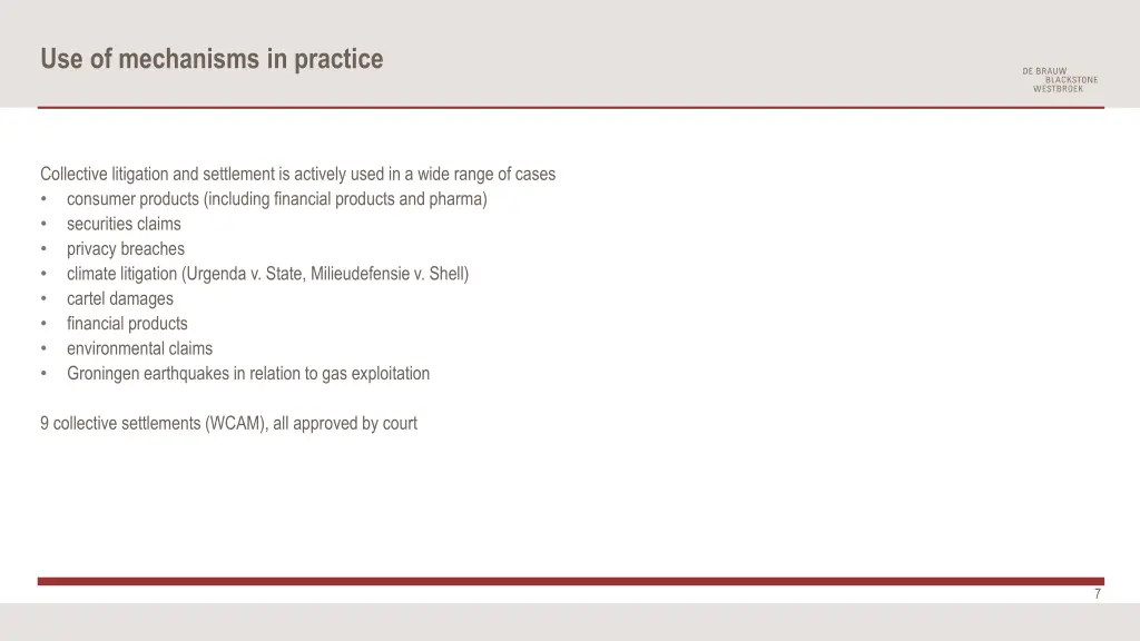 use of mechanisms in practice