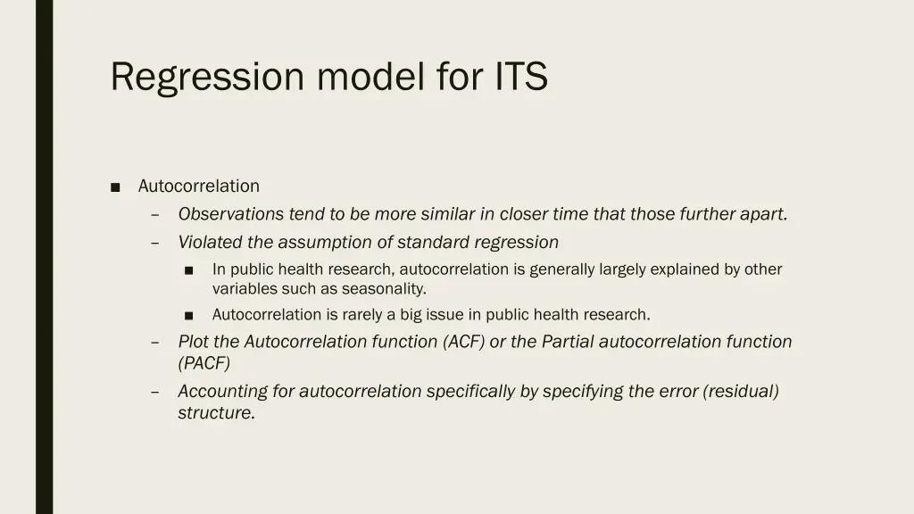 regression model for its 2