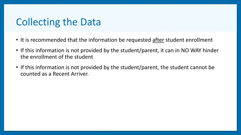 collecting the data