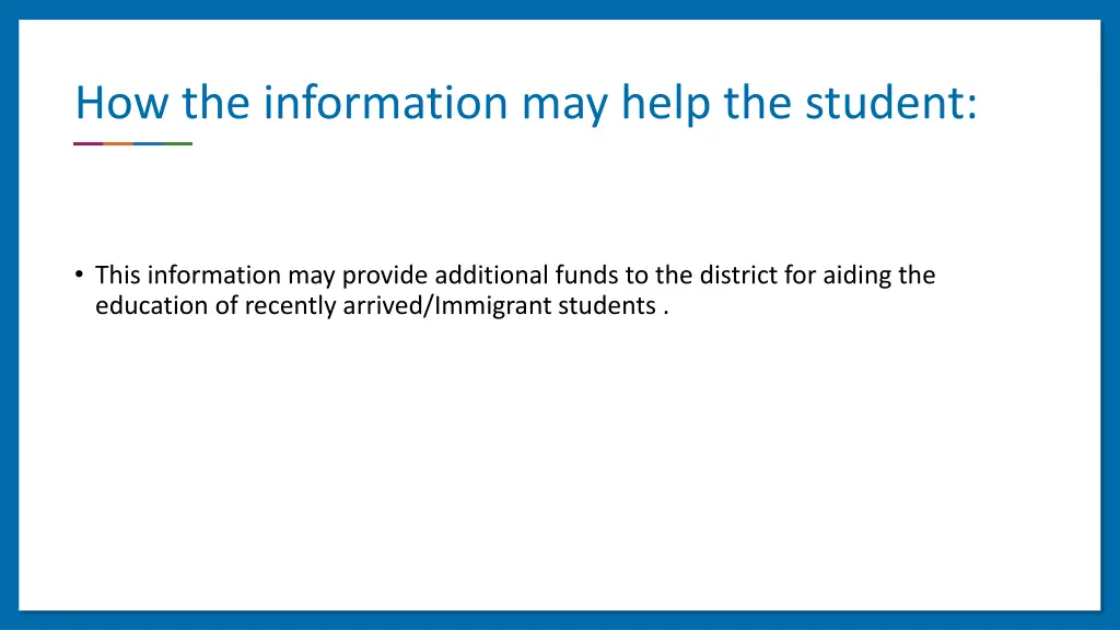 how the information may help the student