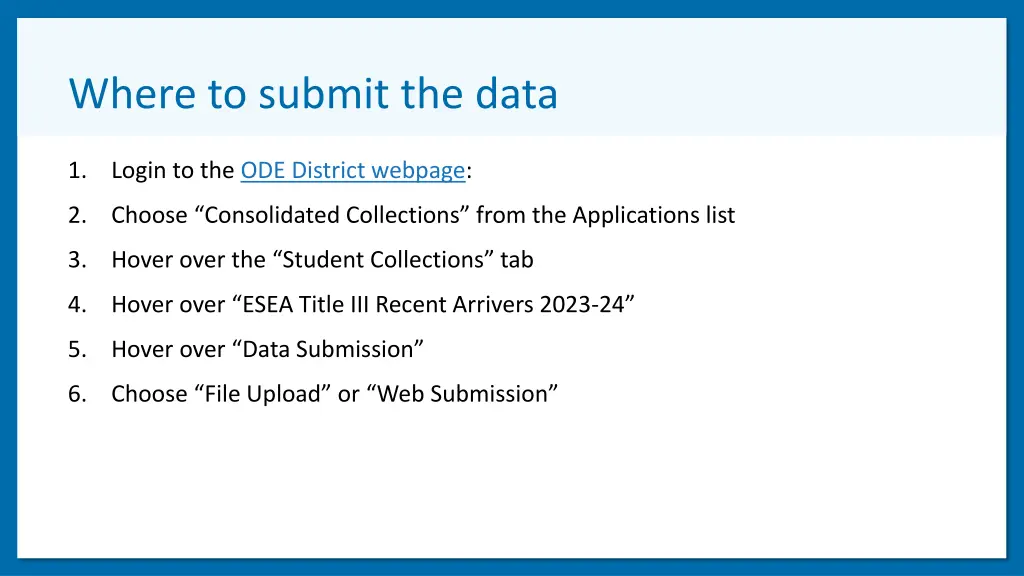 where to submit the data