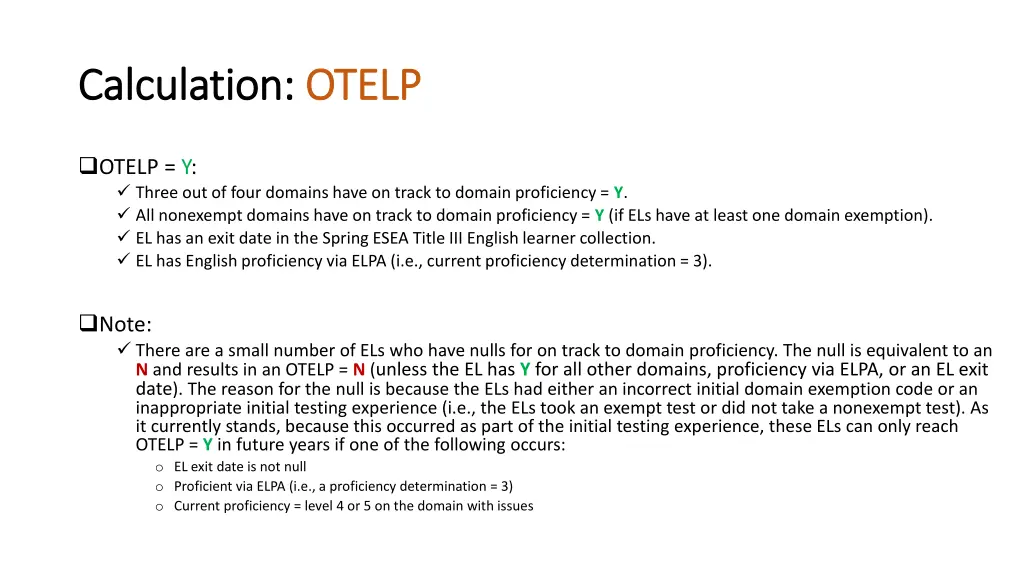 calculation calculation otelp