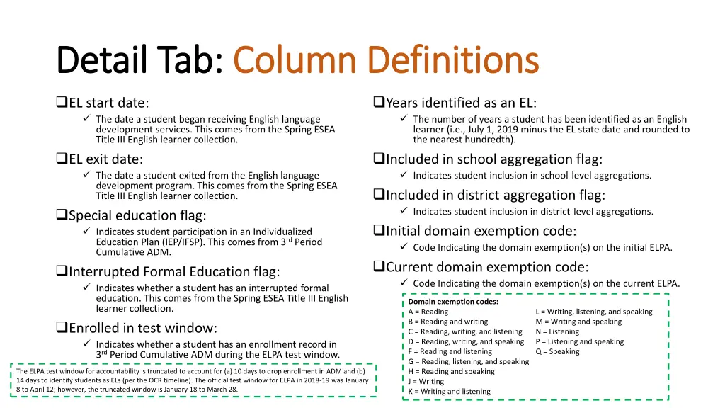 detail tab detail tab column definitions column