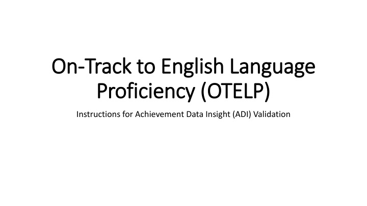 on on track to english language track to english