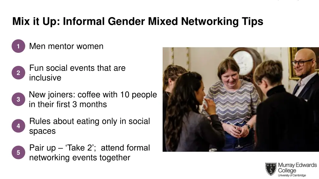 mix it up informal gender mixed networking tips