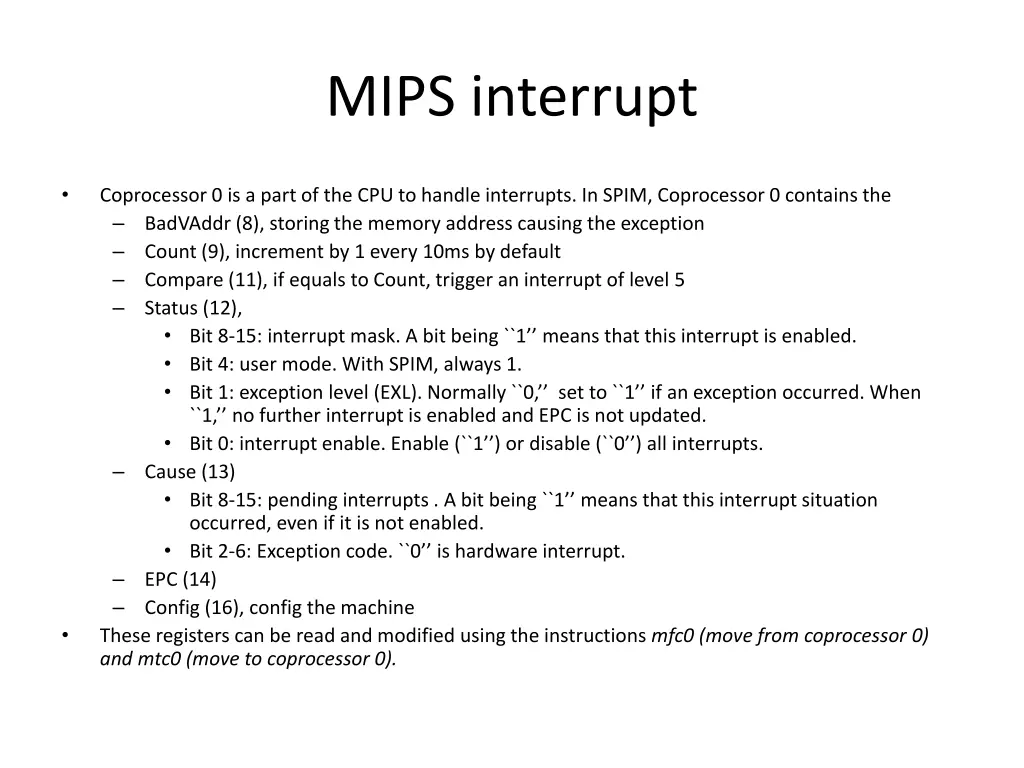 mips interrupt 2