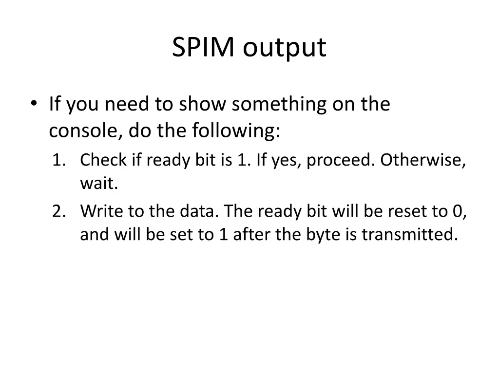 spim output 1