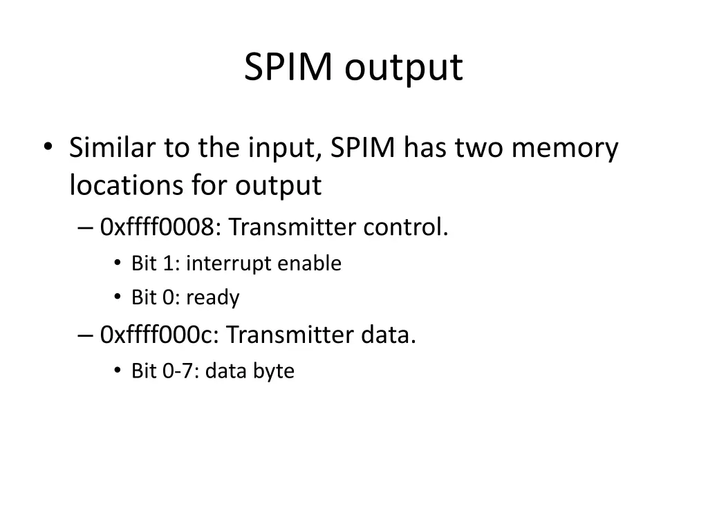 spim output