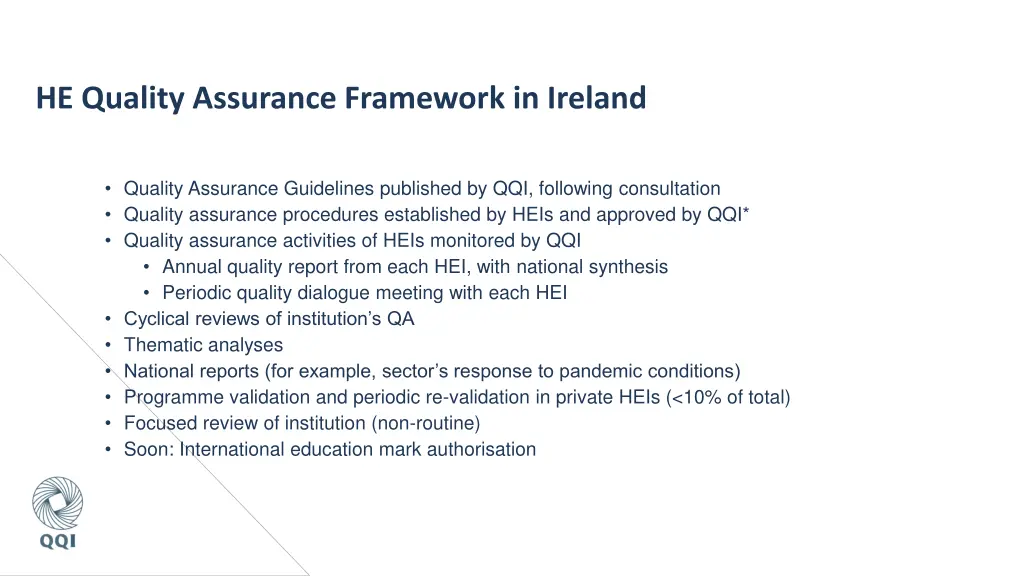 he quality assurance framework in ireland