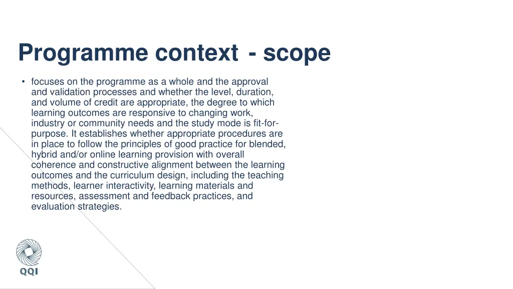 programme context scope