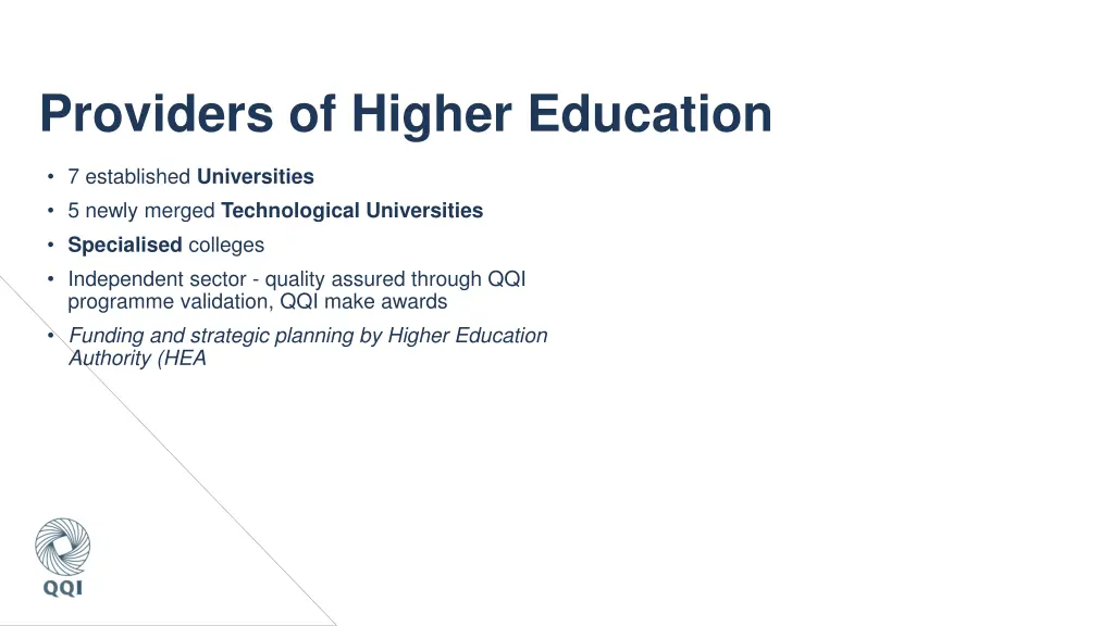 providers of higher education