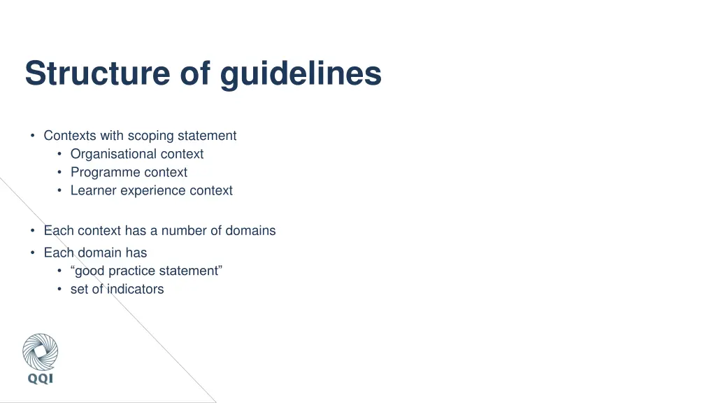 structure of guidelines