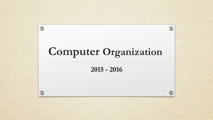 computer organization