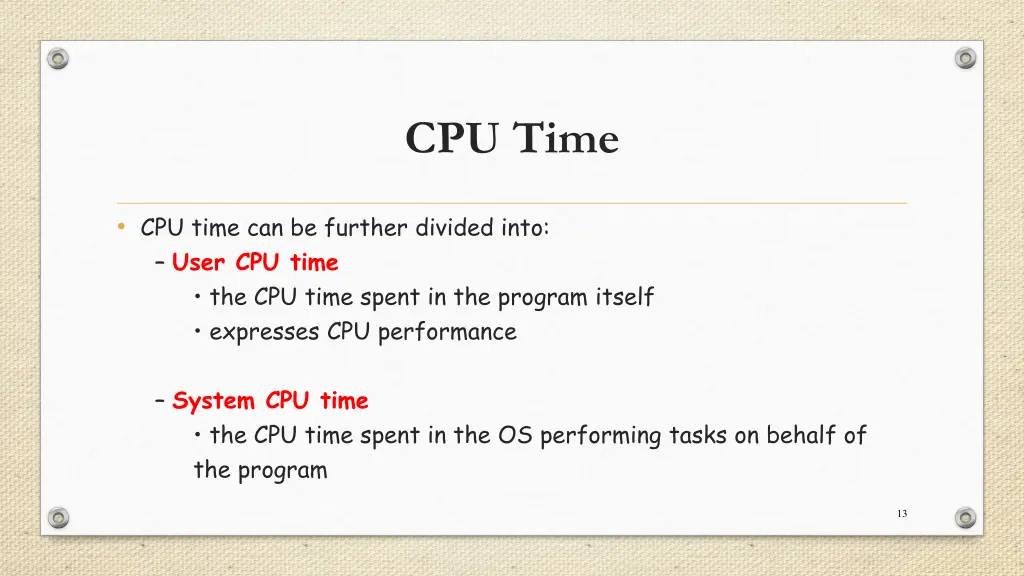 cpu time