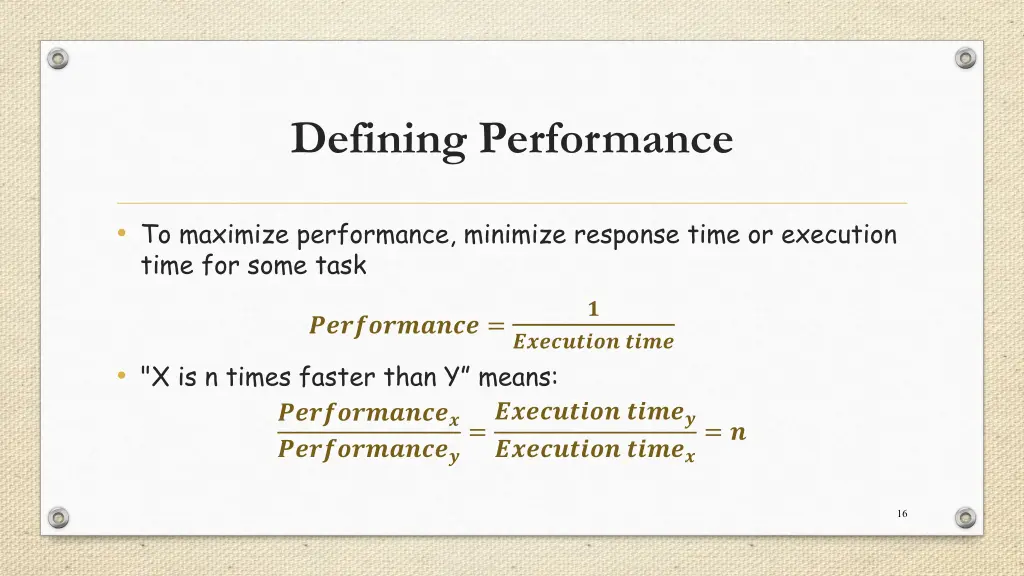 defining performance