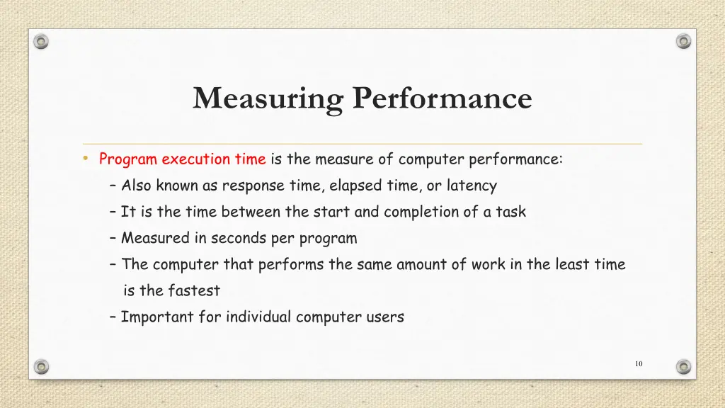 measuring performance