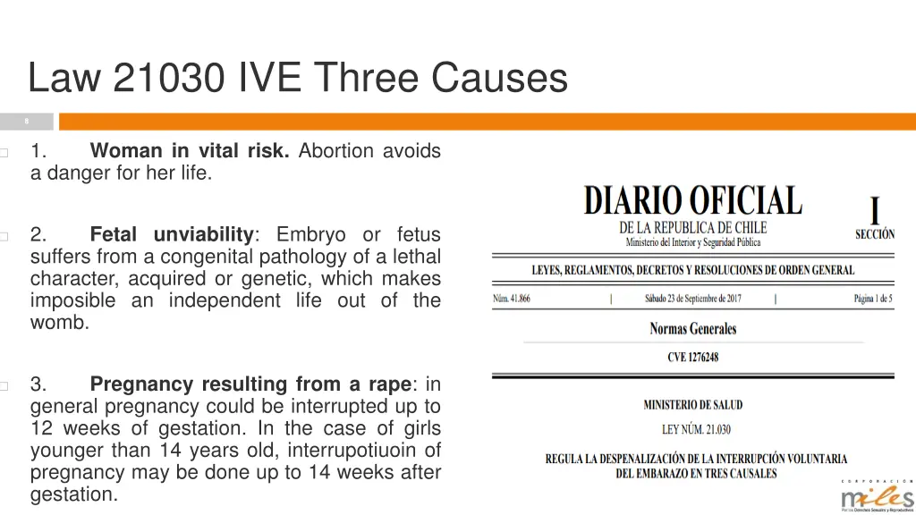 law 21030 ive three causes