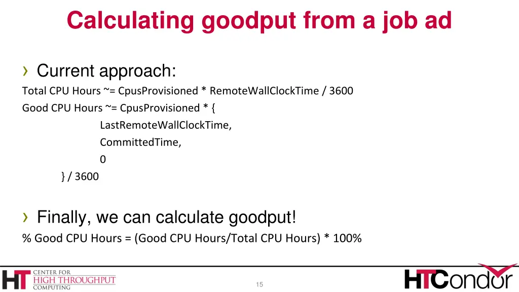 calculating goodput from a job ad 1