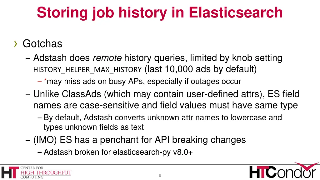 storing job history in elasticsearch 1