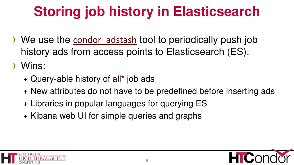 storing job history in elasticsearch