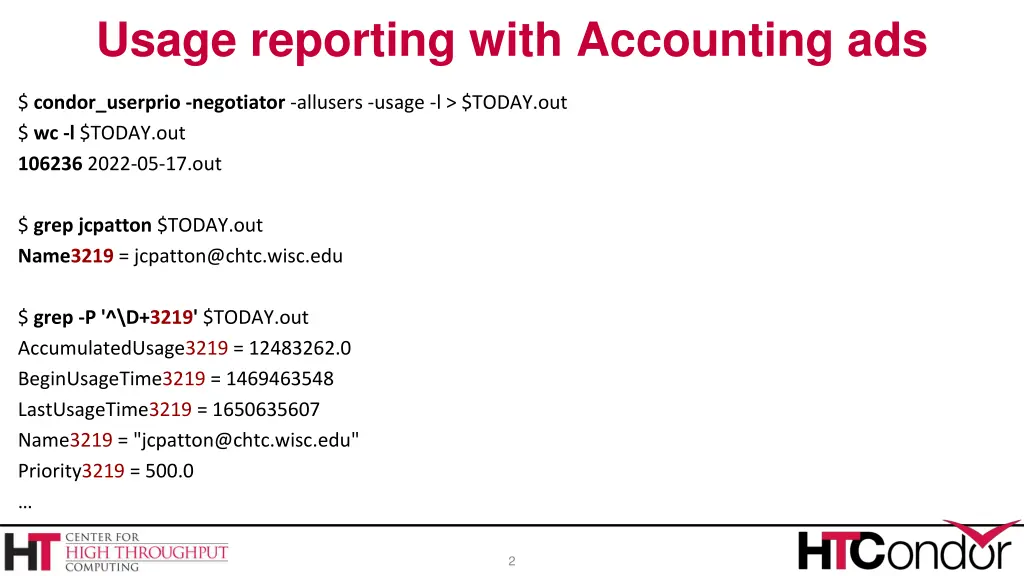 usage reporting with accounting ads