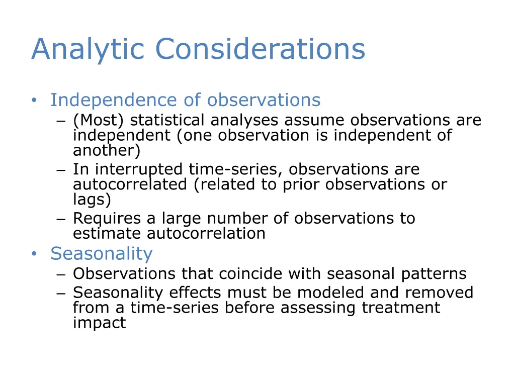 analytic considerations