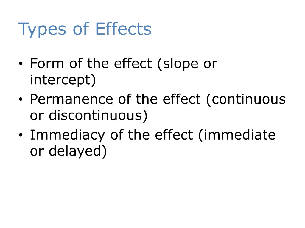 types of effects