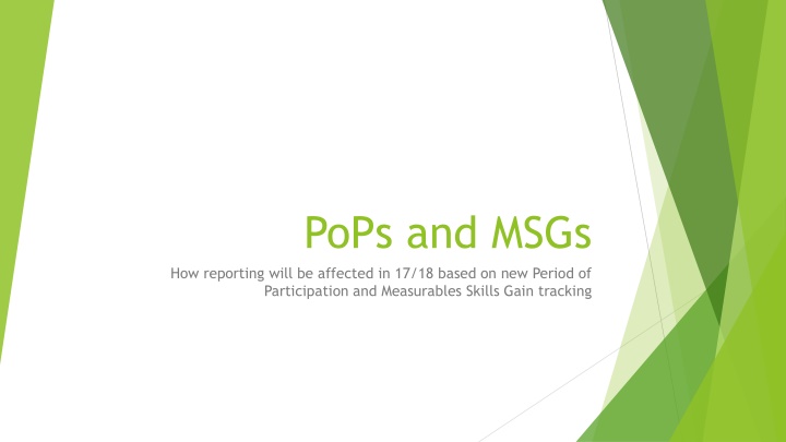 pops and msgs how reporting will be affected