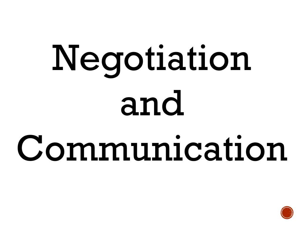 negotiation and communication