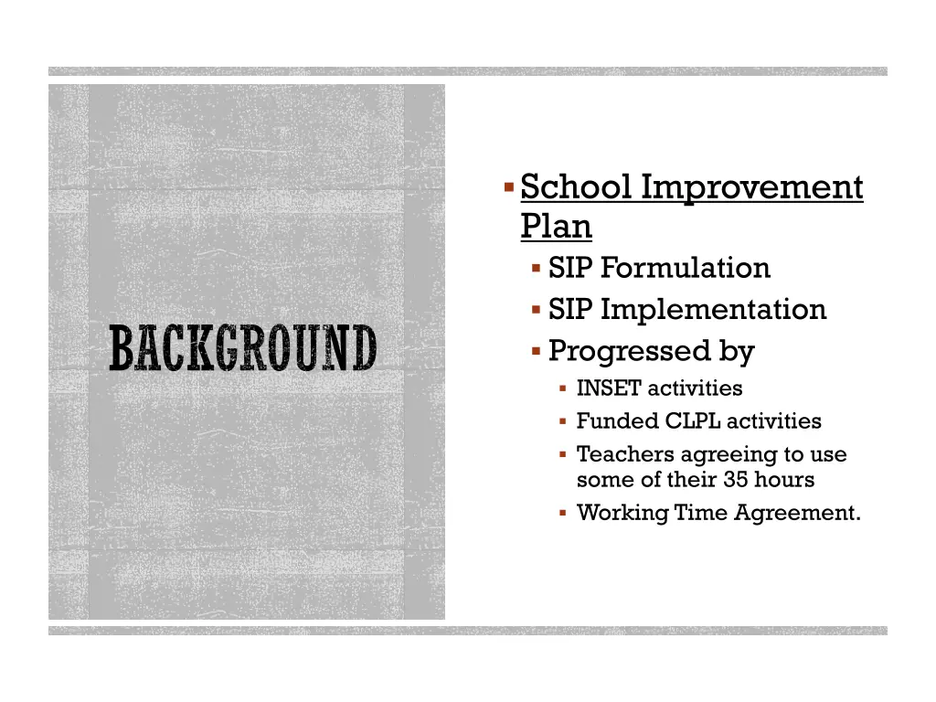 school improvement plan sip formulation