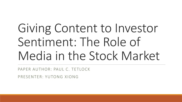 giving content to investor sentiment the role