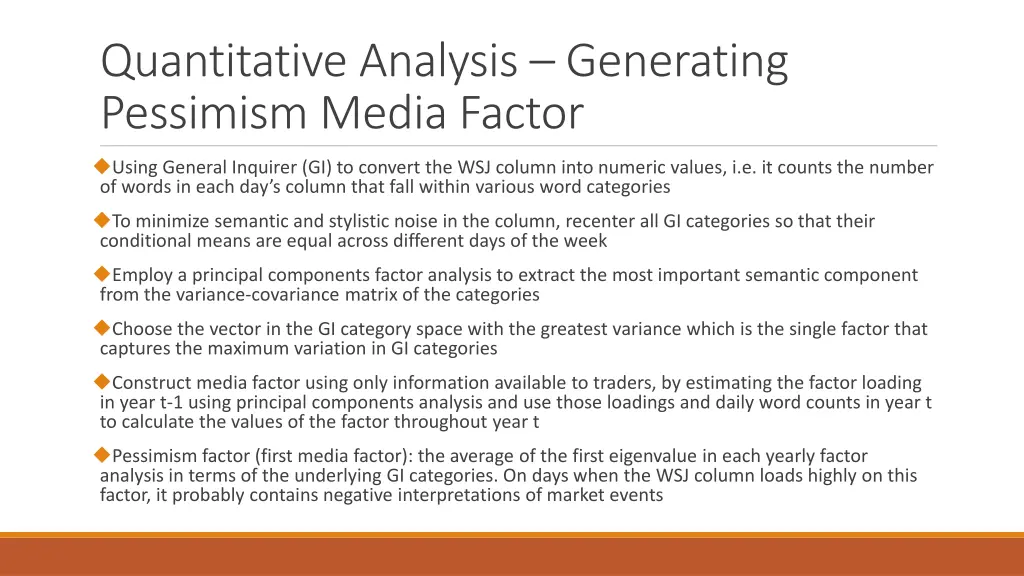 quantitative analysis generating pessimism media