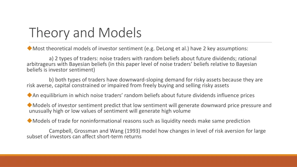 theory and models