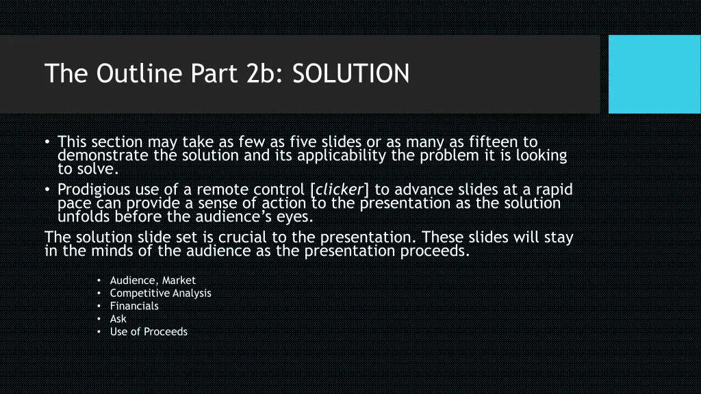 the outline part 2b solution