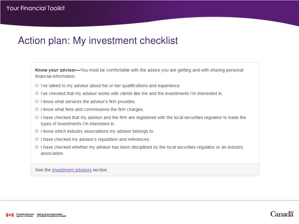 action plan my investment checklist 2