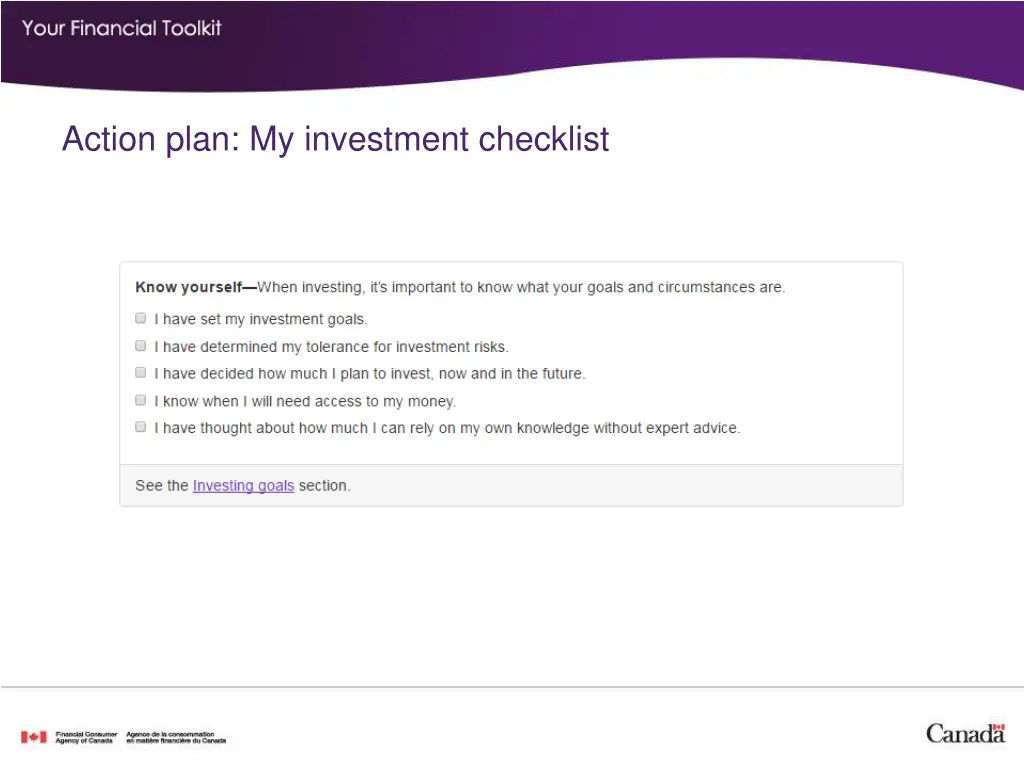 action plan my investment checklist