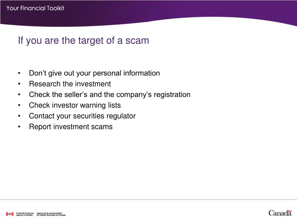 if you are the target of a scam