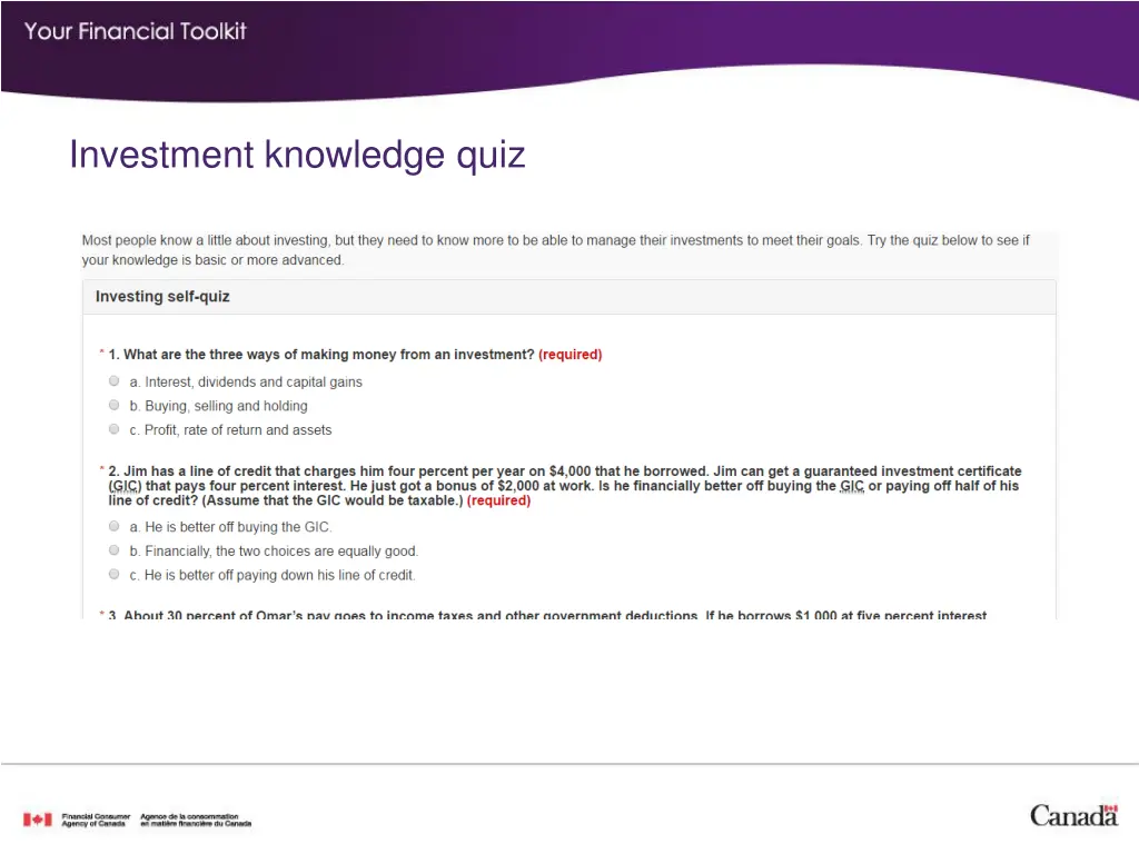 investment knowledge quiz