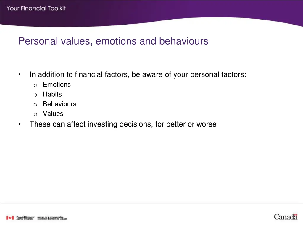 personal values emotions and behaviours