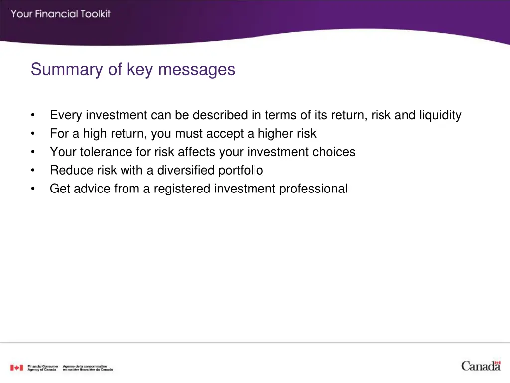 summary of key messages 1