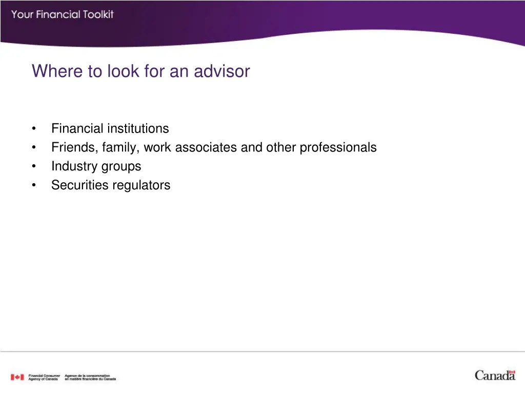 where to look for an advisor