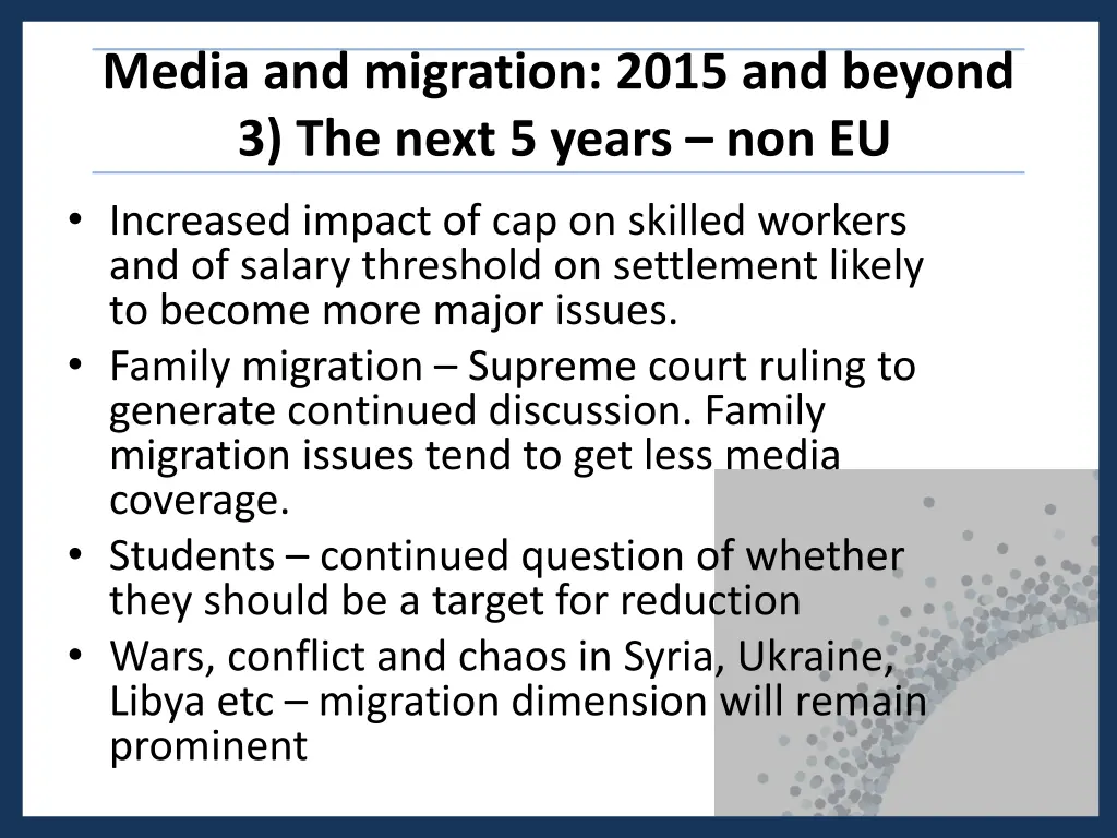 media and migration 2015 and beyond 3 the next