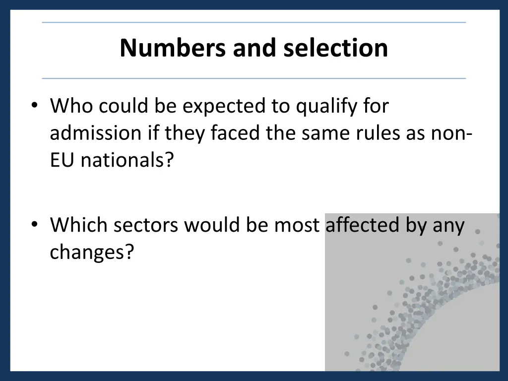 numbers and selection