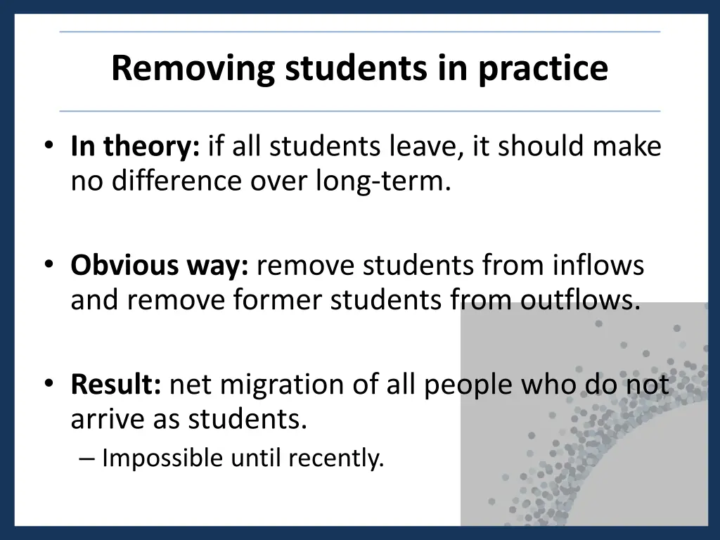 removing students in practice