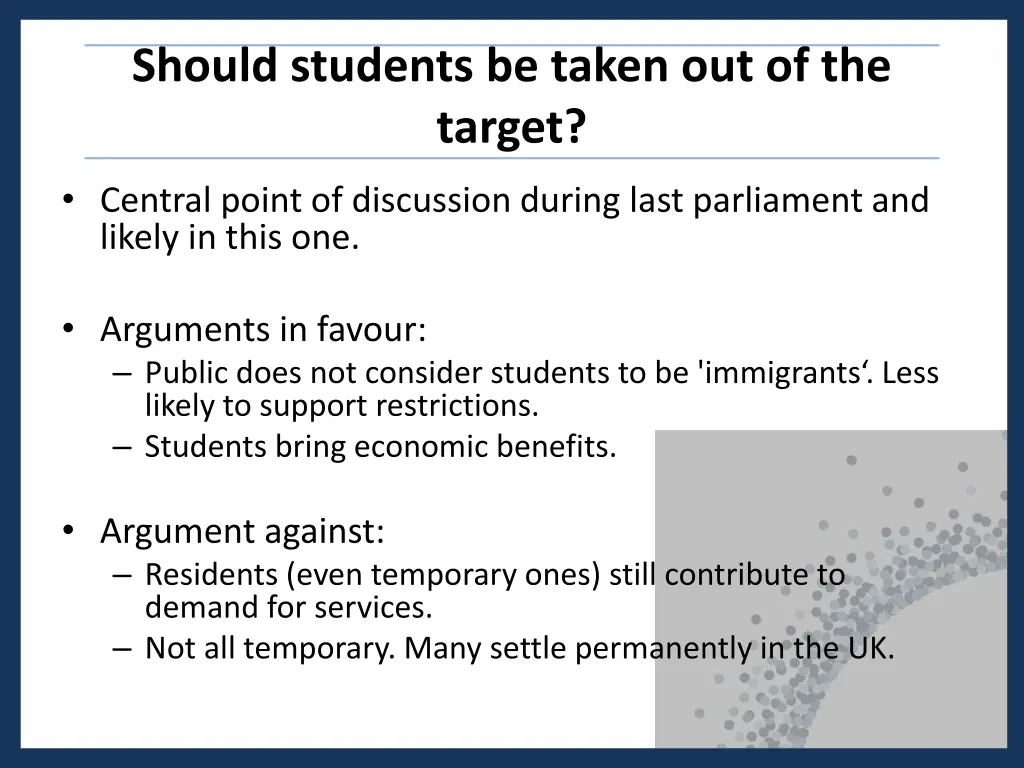 should students be taken out of the target