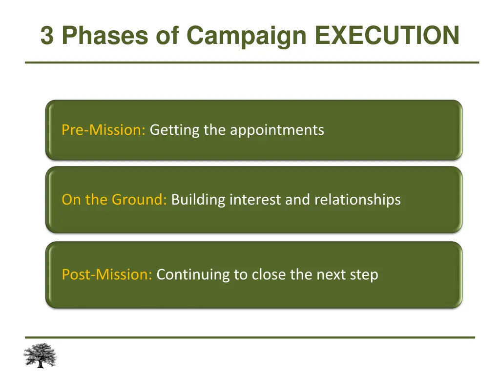 3 phases of campaign execution