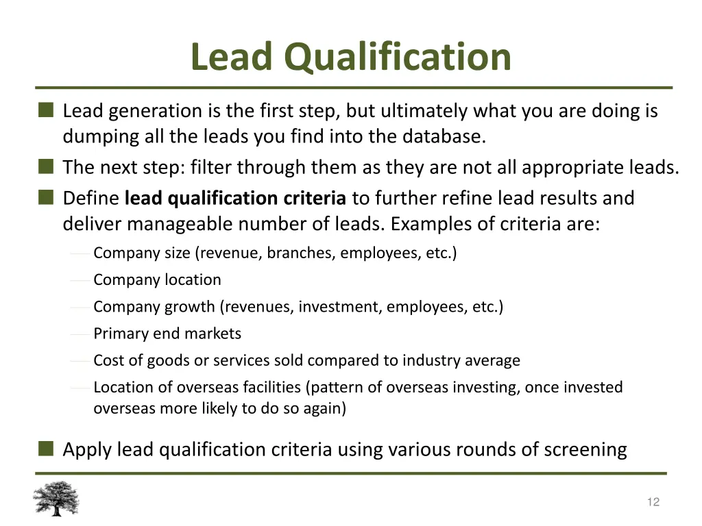 lead qualification lead generation is the first