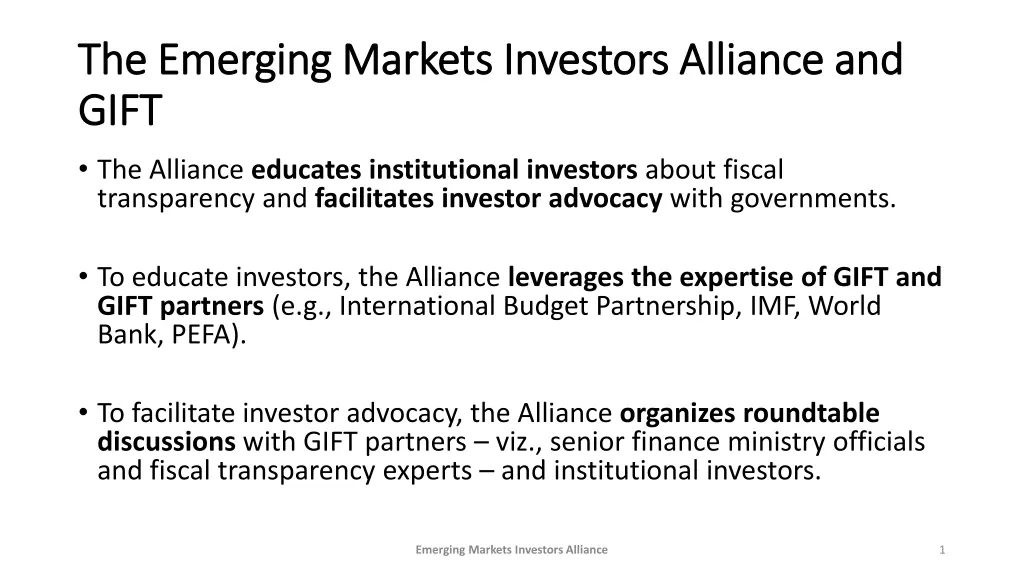 the emerging markets investors alliance